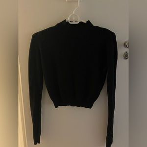 brandy melville cropped black mock neck